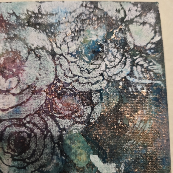 HANDCRAFTED Abstract Painting HANDPAINTED Artwork HANDMADE Wall Art Decor 8"x8" - Picture 6 of 13